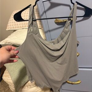 Grey skins square neck body suit